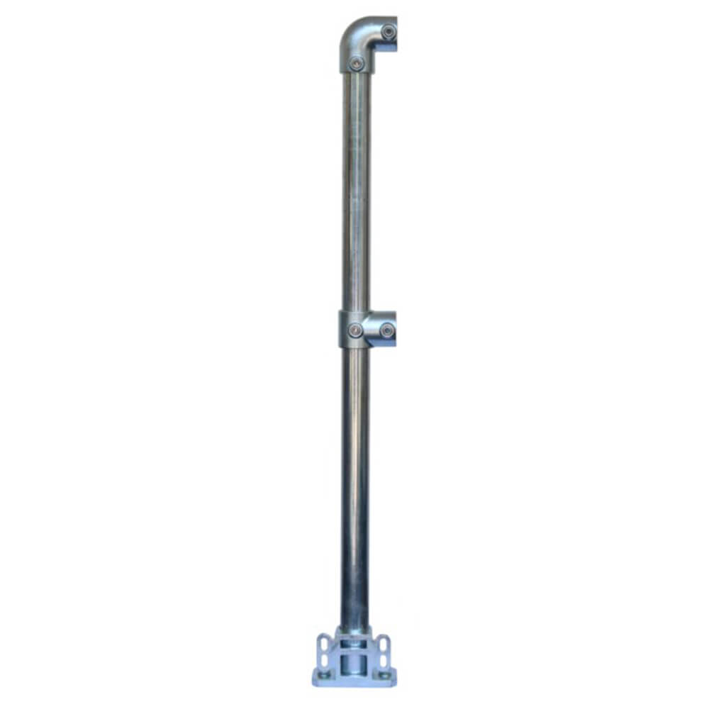 Standard Double Rail with Toeboard 4030-D48 End Post - Galvanised front