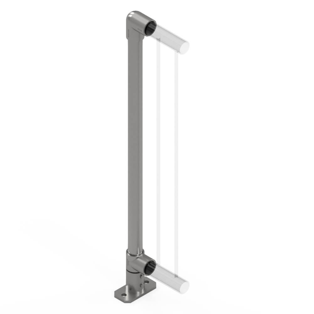 Standard Pedestrian Barrier 8010-D48 End Post - Galvanised