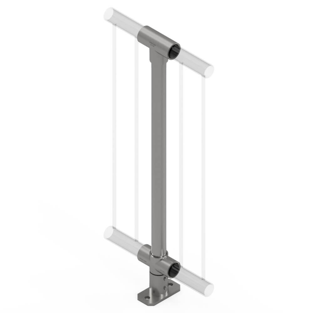Standard Pedestrian Barrier 8010-D48 Mid Post - Galvanised
