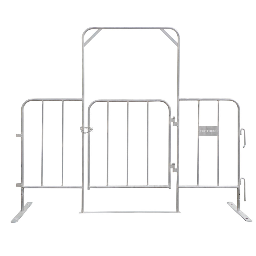 Crowd Control Barrier Gate - Galvanised closed