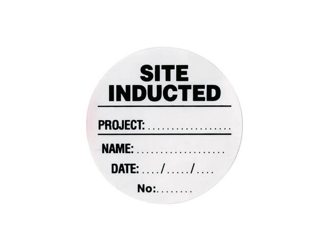 Generic Site Induction Label - Site Inducted