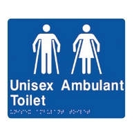 Unisex Ambulant Toilet - Braille Door Sign 180 x 210 mm