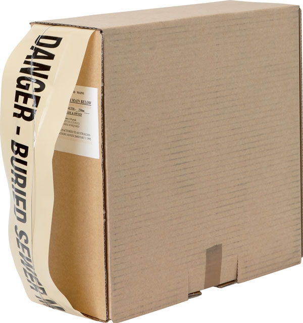 Mains Marker Tape Detectable Beige (Sewer Main)
