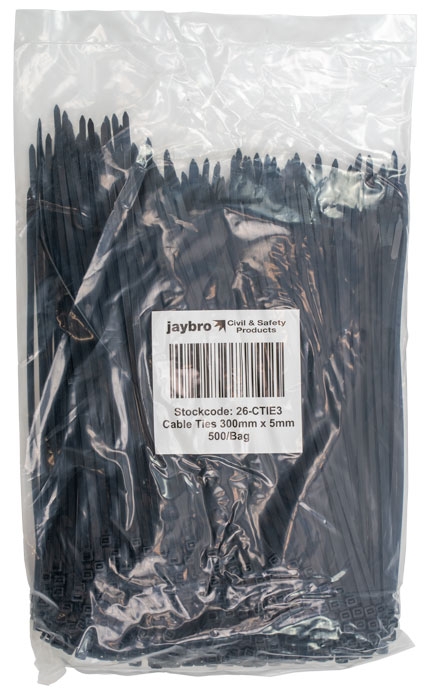Cable Ties 300mm x 5mm, 500 Pack | Jaybro