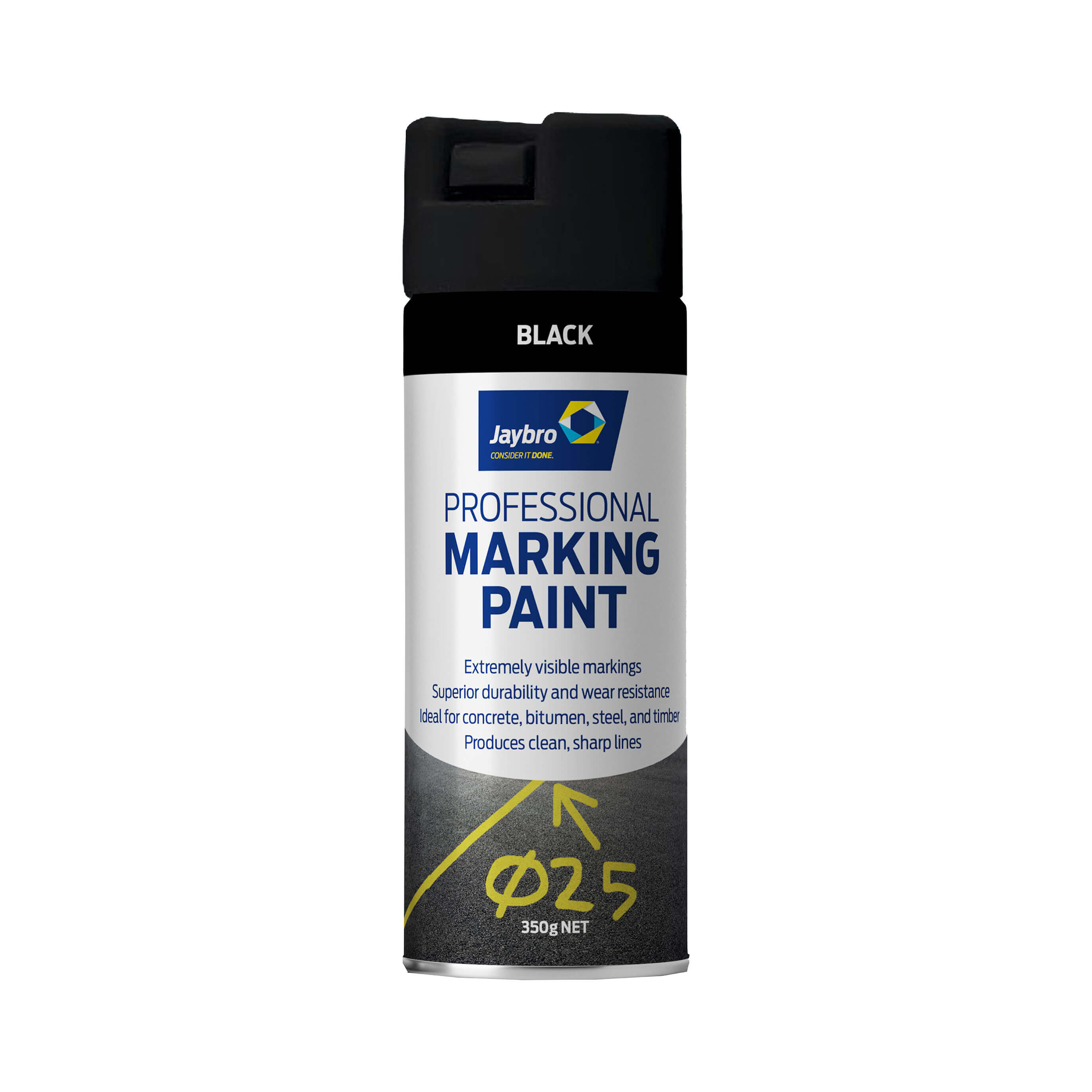 Professional Jaybro Spot Paint 350g Black front view