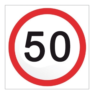50 Km/h Corflute Class 1 600 x 600mm