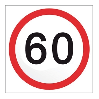 60 Km/h Corflute Class 1 600 x 600mm