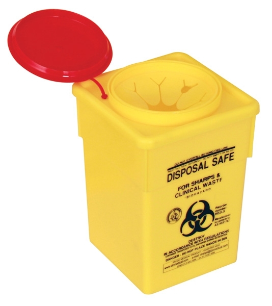 Sharps Container With Snap Top - Medium 2L | Jaybro