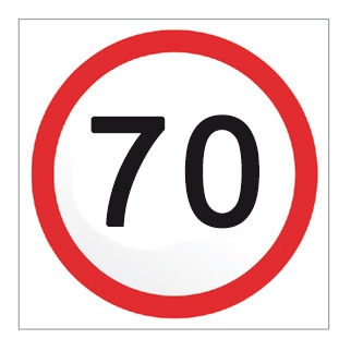 70 Km/h Corflute Class 1 600 x 600mm