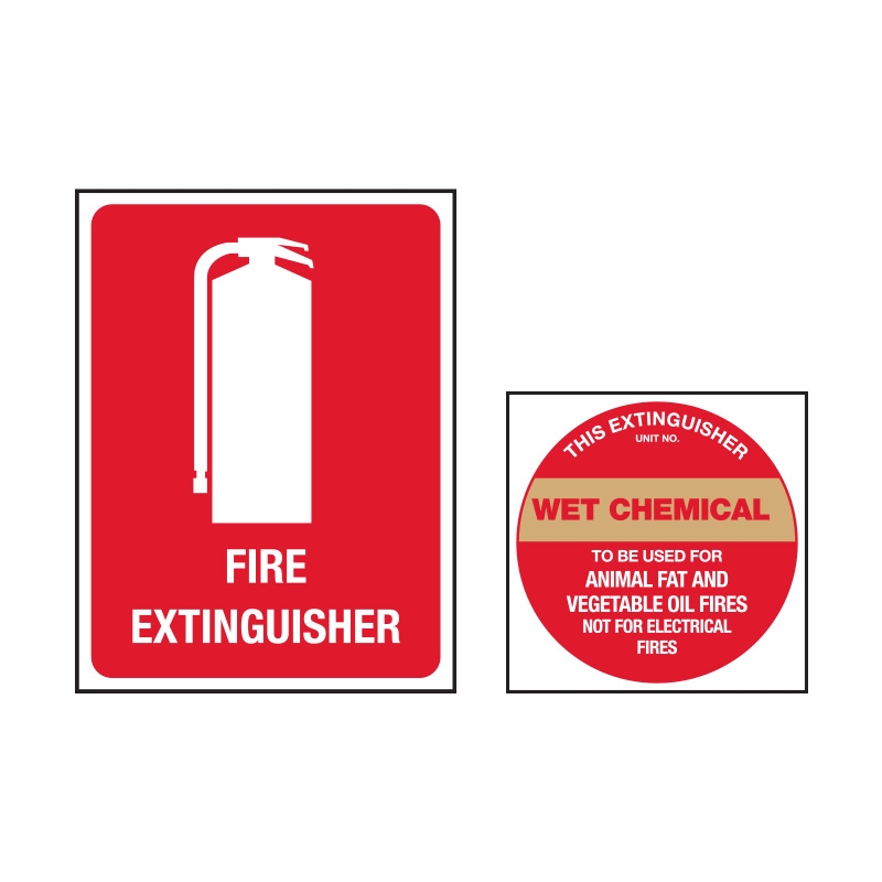 Fire Extinguisher Sign Kit Wet Chemical