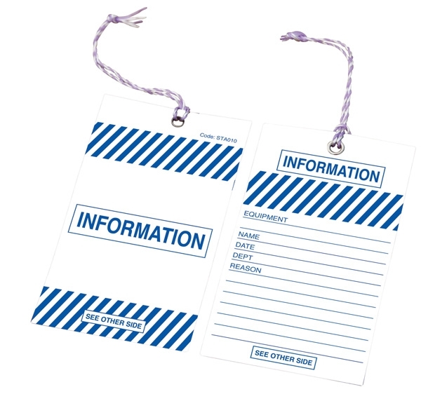Safety Tag - Safety Tag Information Blue 100/Pack