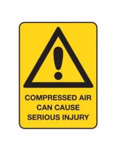 Compressed Air Can Cause Serious Injury Sign