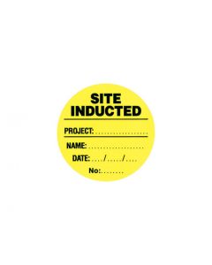 Generic Site Induction Label - Site Inducted Yellow