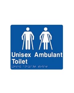 Unisex Ambulant Toilet - Braille Door Sign 180 x 210 mm