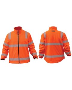 Orange Hi-vis Taped Soft Shell Jacket - VIC Rail Approved - XL
