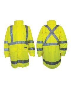 Yellow - Hi-Vis Rainwear Reflective Taped Jacket - 2XL