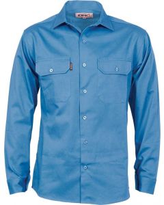 Long Sleeve Cotton Drill Shirt with Gusset Sleeves, DNC Work Wear