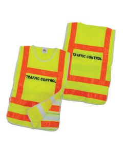 Hi-Vis Reflective Day/Night QLD Traffic Controller Vest Yellow 5XL