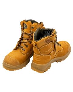 Premium Oliver AT Lace Up, Zip Sided, Mid Cut Safety Boot - Mens Wheat