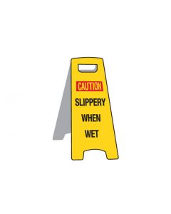 Deluxe Floor Stand Sign - Slippery When Wet 670mm