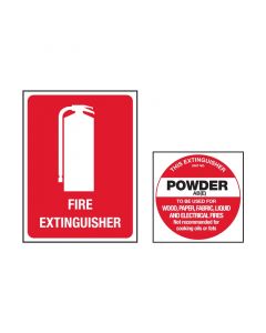 Fire Extinguisher Sign Kit Powder ABE