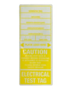 Appliance Test Tag Appliance Tags - Yellow