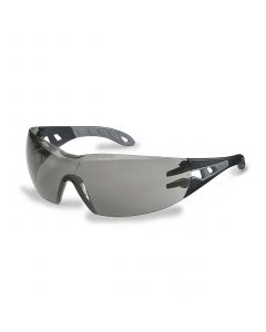 UVEX PHEOS Safety Glasses - Grey Lens, Grey / Black Frame
