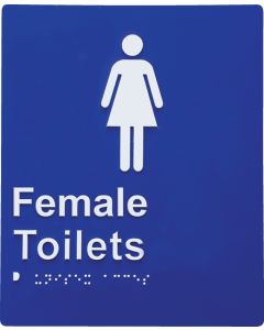Door Braille Sign - Female Toilet (Blue)