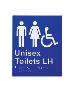 Door Braille Sign - Unisex Toilet Lh (Blue)