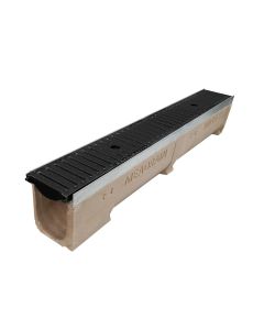 Mea Access Shallow LZ1000 100 GAL Edge Polymer Channel 80mm total depth  C/W Black Composite HG slotted grate CL D