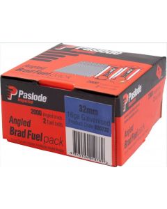 Paslode B20732 Angled Brad Fuel Pack 2000 x 32mm 16 Gauge brads