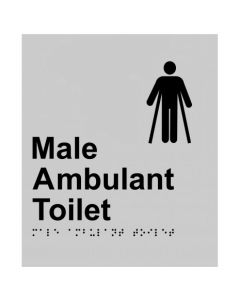 Male Ambulant Toilet Sign, Braille 180 x 220mm