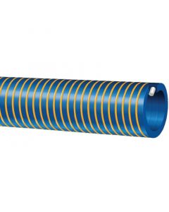 Blue PVC oil suction hose, 25 mm ID / 1" ID. Sold in custom lengths by the metre.