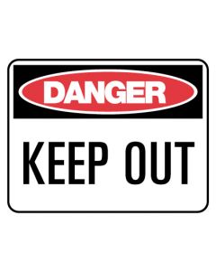 METAL DANGER SIGN - KEEP OUT 