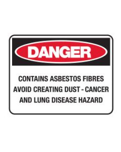 Danger Sign - DANGER CONTAINS ASBESTOS FIBRES