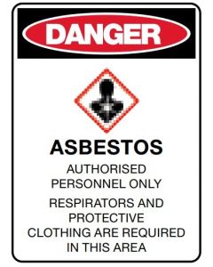Danger Asbestos Authorised Personnel 450 x 600mm Poly