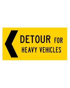 Left Detour For Heavy Vehicles | 1200 x 600mm sign (WA only)