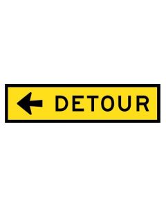 Detour Left Queensland mms Aluminium Sign