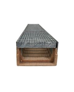 Mea Access Shallow LZ1000 100 GAL Edge Polymer Channel 60mm total depth  C/W galvanised heelguard grate, class D, CLIPFIX
