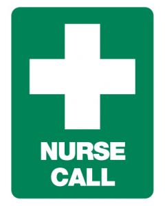 First Aid Emergency Sign - Nurse Call 600 x 450mm Poly