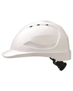 V9 Hard Hat Safety Helmet with Ratchet Harness, White