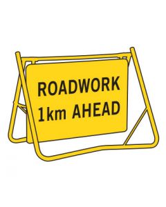 Roadwork 1km Ahead Road Sign
