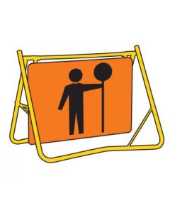 orange traffic controller sign