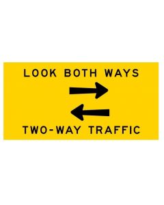 Look Both Ways Two-Way Traffic (MMS-ADV-17) WA Mutli Message Sign