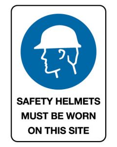 Mandatory Sign - Safety Helmets Must Be Worn 600 x 450 mm Poly