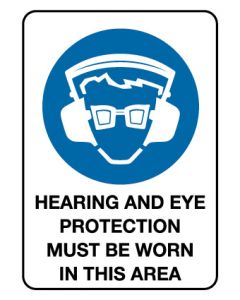 Mandatory Sign - Hearing And Eye Protection 600 x 450 mm Poly