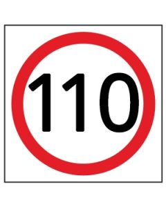 Speed Disc 110 Km 600 x 600 mm Road Sign