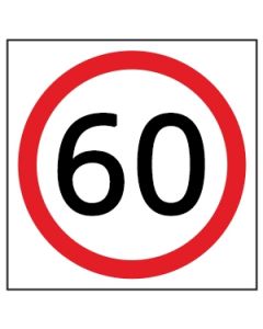 60 km speed sign disc