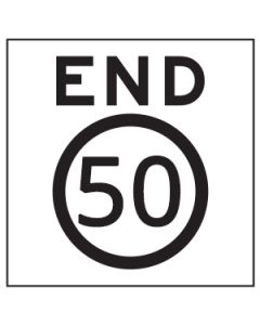 End 50 KM Speed Sign