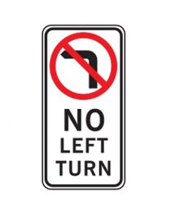 No Left Turn Sign (NSW) Class 1 Aluminium 600mm x 1200mm